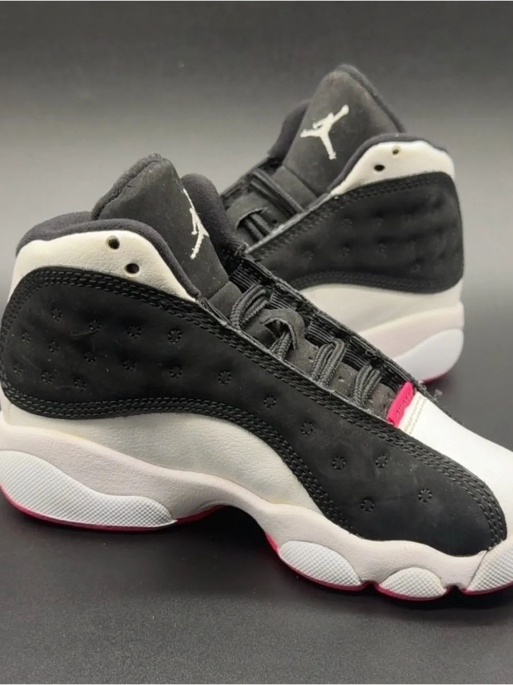 Jordan Air Jordan 13 Retro 439358-010 Black White Pink Sneakers kids size 11c